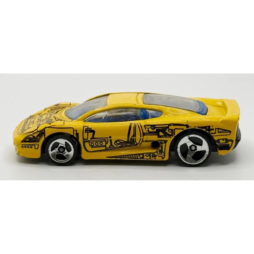 Hot Wheels 1992 Jaguar XJ220 Yellow Blue Mattel Loose Car‎ Malaysia Vintage